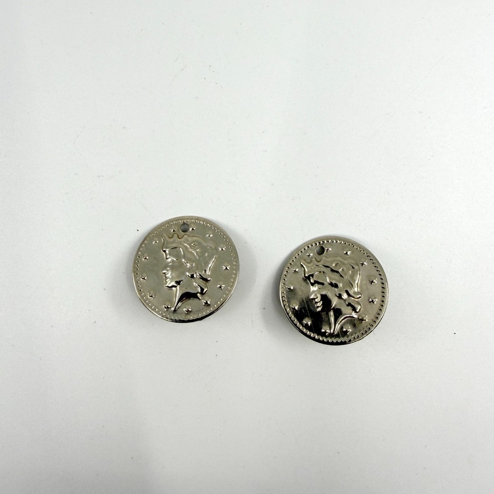 Silver Tone Clip-On Coin Earrings Boho Festival Statement Jewelry